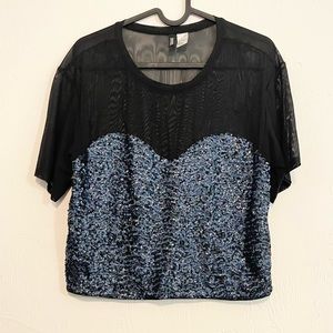 Pre-loved! H&M Mesh and Sequin Top!